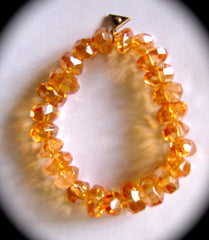 Golden Aura Quartz Crystal bracelet with hand cut beads