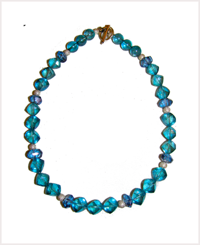 Aqua Aura Orb Necklace in Blue