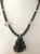 Moldavite necklace with carved Moldavite Buddha