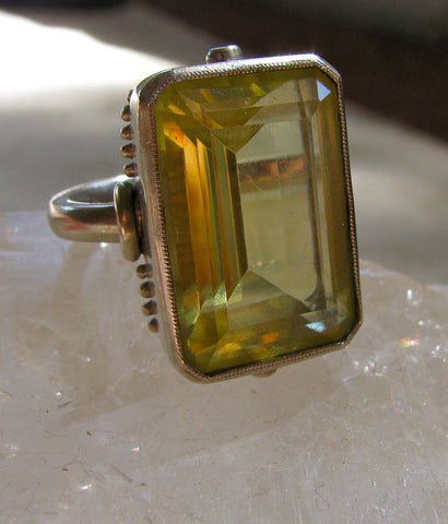 Brazilian Green Gold Gemstone Ring