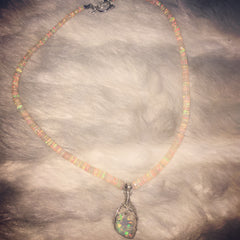 Ethiopian Opal beaded necklace