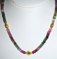 Fancy Tourmaline and Gold Necklace